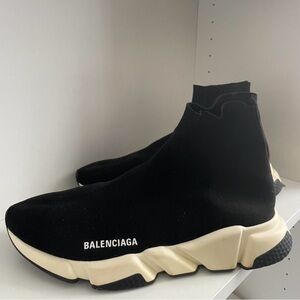 Balenciaga Men's Speed Trainer Black Sock Sneakers Size 11